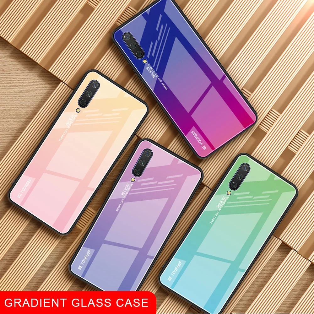 Чехол Mi A3 для Xiaomi чехол бампер градиентное закаленное стекло 9 Lite глобальный