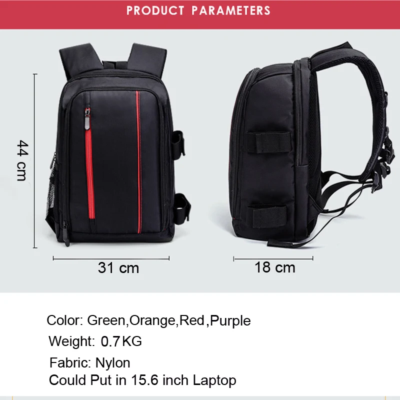 waterproof nylon camera backpack case bag men women 15 6 inch laptop bagpack free global shipping