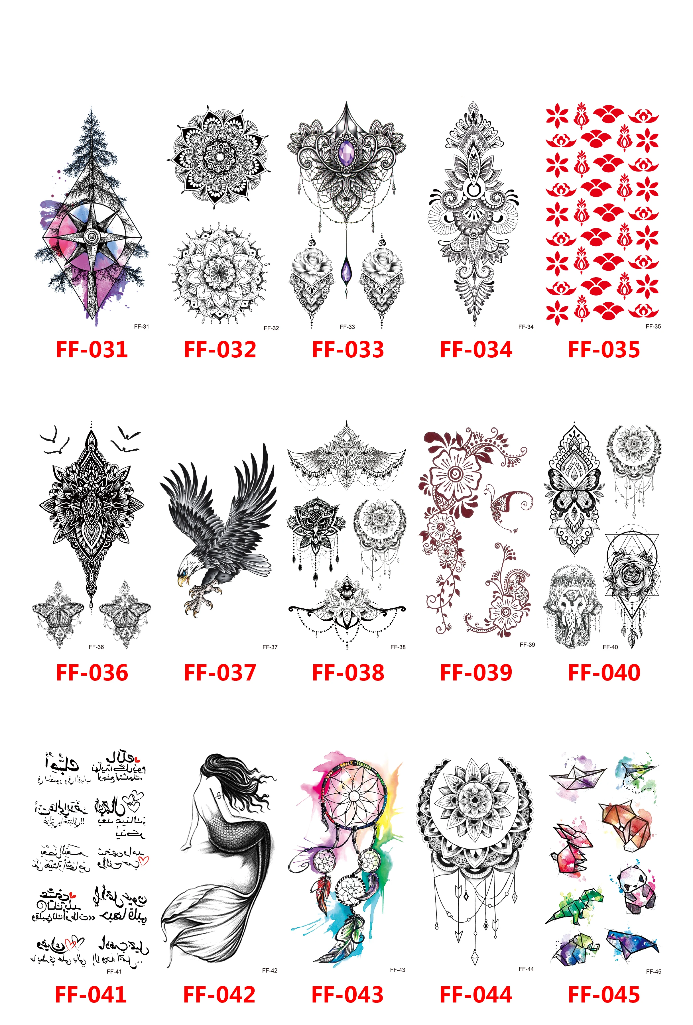 

Waterproof Temporary Tattoo Sticker Elephant Eagle Eye Tattoos Sticker Butterfly Body Art Fake Tatoo Women Men