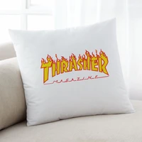 thrasher fire print pillow case mocha cushion cover cartoon home textile pillow cover anime decorative pillows pillowcase