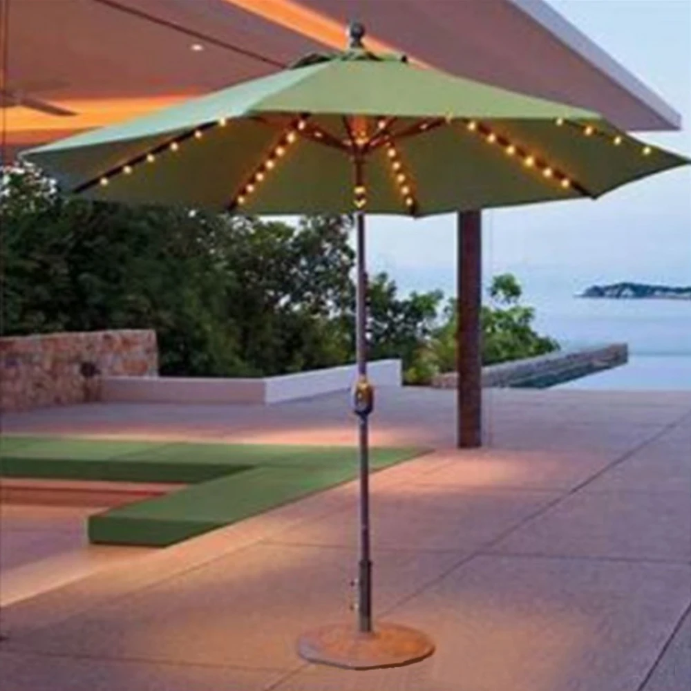 

Warm White 104LED Waterproof Parasol Lights Garden Patio Outdoor Remote Lighting String Lamp Creative Design Solar Powered