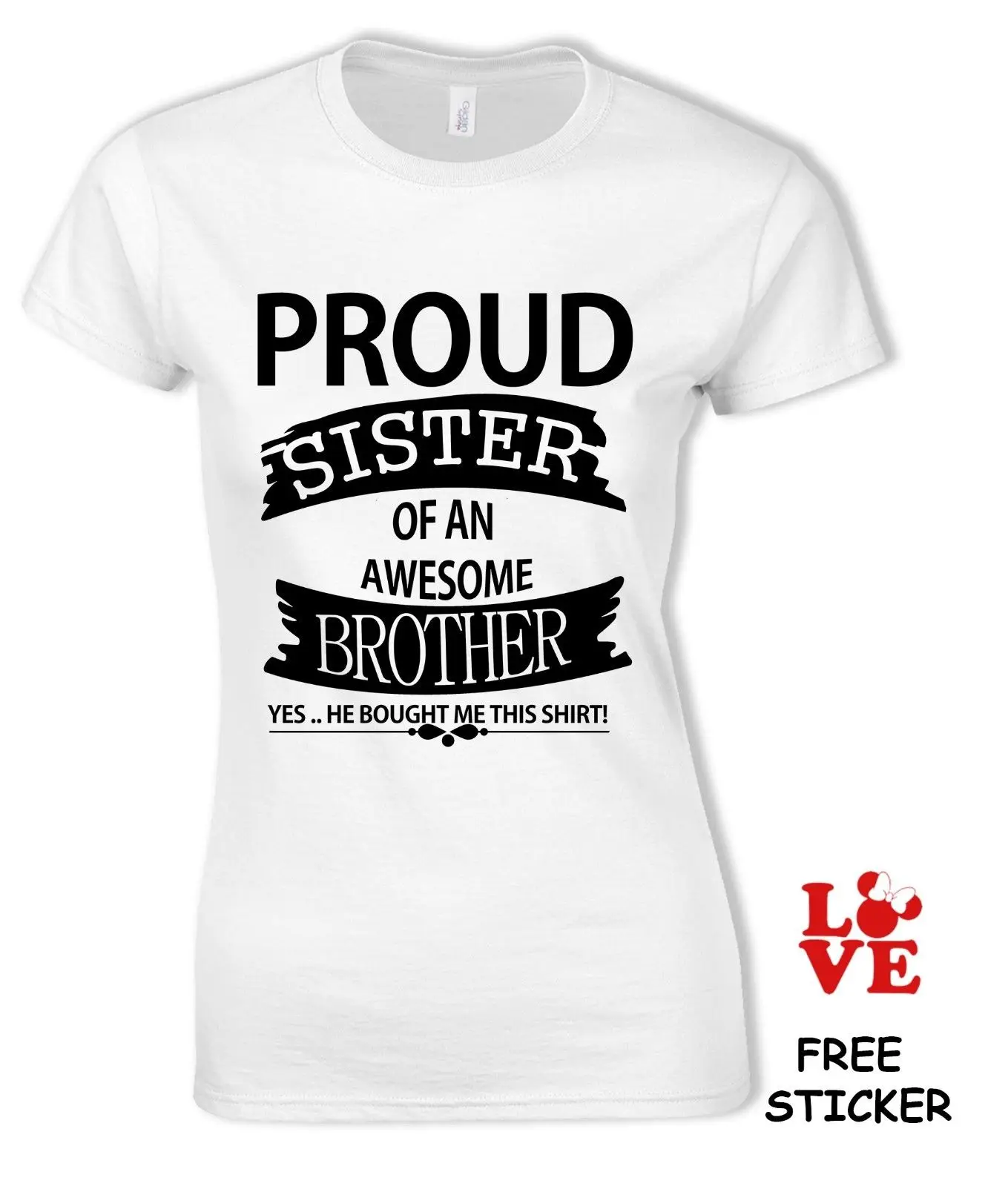 Забавная футболка с надписью Proud Sister подарок на день рождения семейная Humour Present