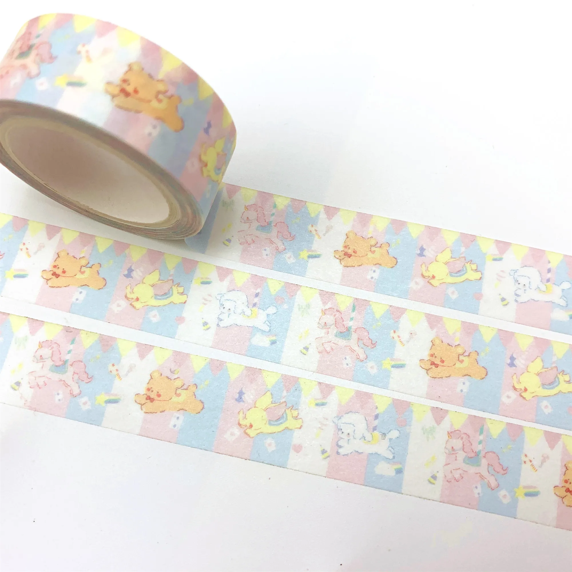 Kawaii Мультяшные животные Милая Собака Кошка Лошадь медведь парк развлечений лента девичье Сердце Декор васи лента DIY скрапбукин маскирующая лента