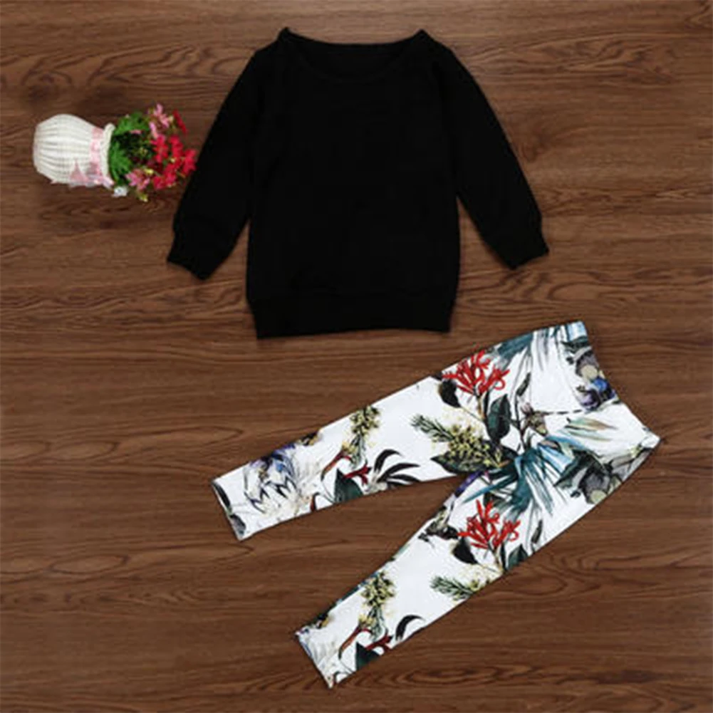 

Children Sports Fashion Casual Soft Printed Autumn Spring Cotton Blend Tops Pants Long Sleeves Girls Clothes Set