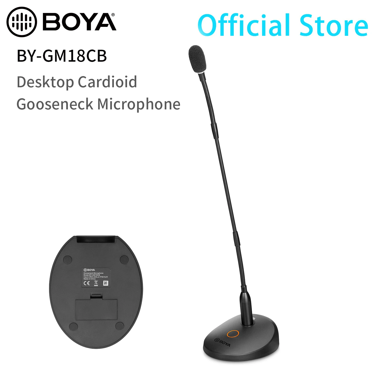 BOYA BY-GM18CB Desktop Meeting Conference Gooseneck Condenser Microphone with XLR Connector for Video Conferences Streaming enlarge