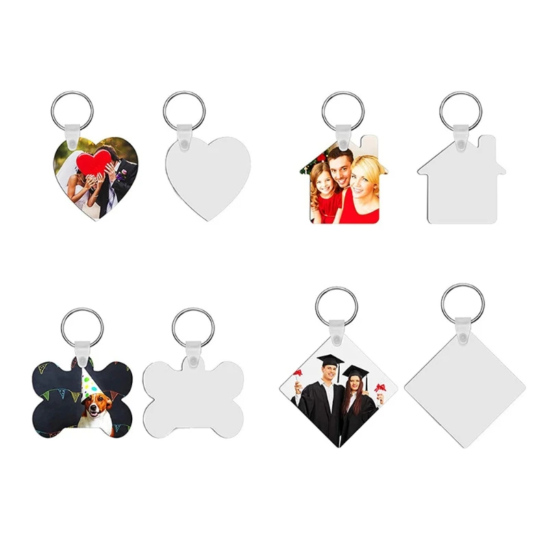 

36Pcs Sublimation Heat Transfer Keychains Double-Side Printed Jewelry Making 83XF