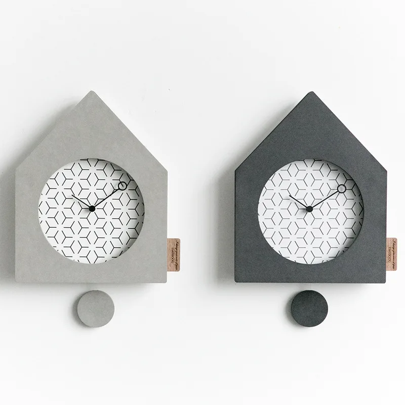 Nordic Minimalist Wall Clock Mute Personality Pendulum Fashion Creative Bedroom Modern Design DD6WC | Дом и сад