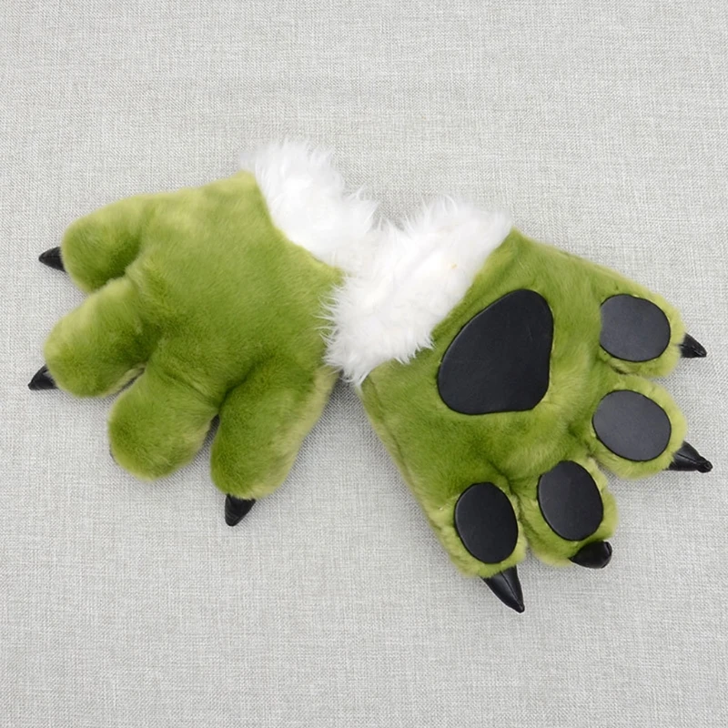 

Simulation Dinosaur Paw Plush Gloves Fluffy Stuffed Toys Cosplay Mittens Warmer T8NB