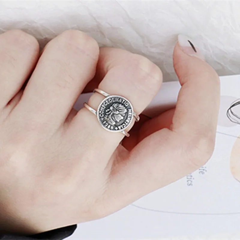 YIZIZAI Трендовое кольцо для женщин женское модное ретро Двухслойное Открытое с