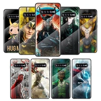 marvel loki thor for samsung galaxy s21 ultra plus 5g m51 m31 m21 tempered glass cover shell luxury phone case