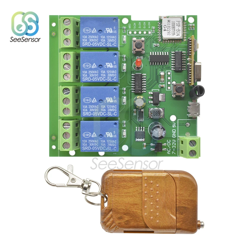 Умный пульт дистанционного управления постоянный ток 5 В 12 32 220 4 канальный пробег