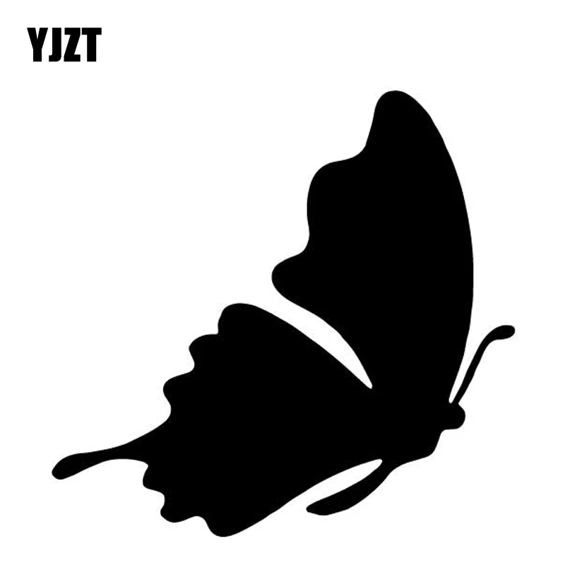 

YJZT 15.4CM*14.8CM Butterfly Decor Car Door Accessories Pattern Car Sticker Vinyl Decal Black/Silver C4-2747