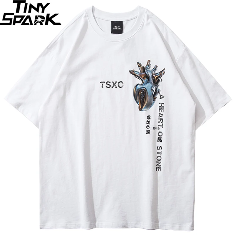 Футболка мужская хип-хоп оверсайз 2020 уличная футболка с железным сердечком