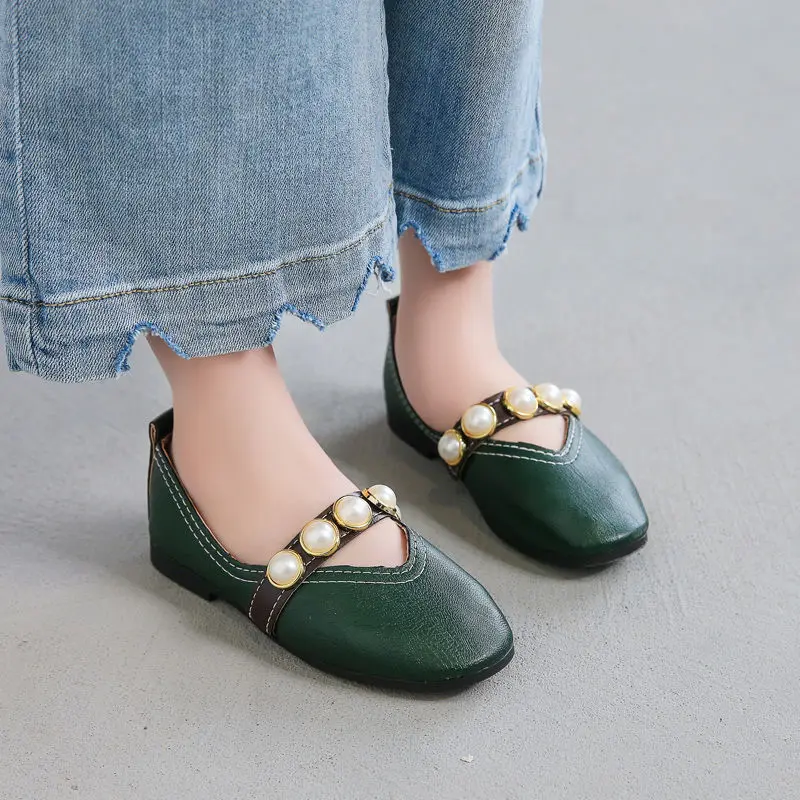 

Spring and Autumn Girls Leather Shoes Children's Peas Shoes Little Girls Korean Style Fashion Princess Shoes Student Shoes