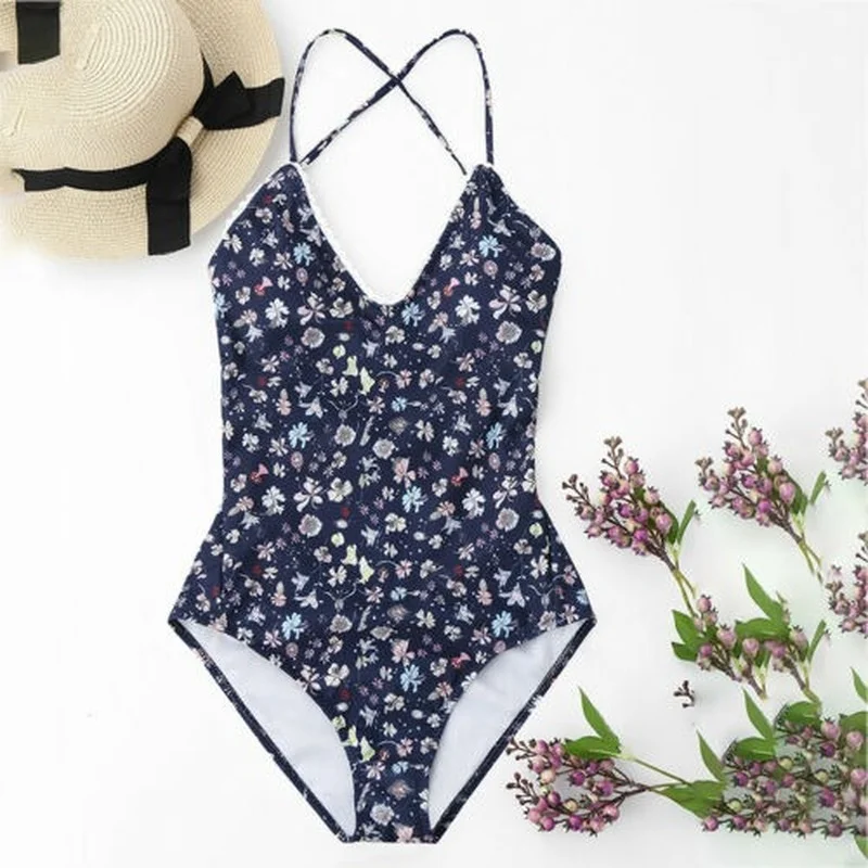

Women Boho One Piece Bikini Monokini Swimming Costume Holiday Swimwear One Piece