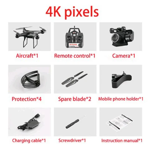 4K Camera Black Радиоуправляемый Дрон ESC камера HD 4K wifi FPV высота удержания Квадрокоптер, Дрон Безголовый режим беспилотник selife пульт дистанционного управления Вертолет Самолет - Цвет: 4K Camera Black