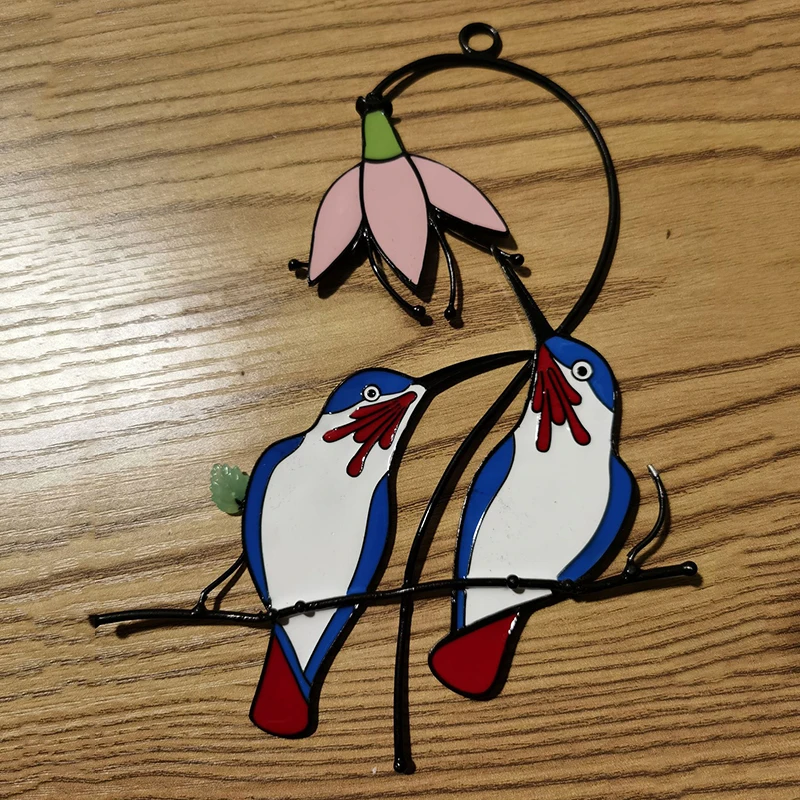 

Suncatcher Art Window Hangings Birds Home Decor Gift Stained Ornaments for Window Hanging HVR88