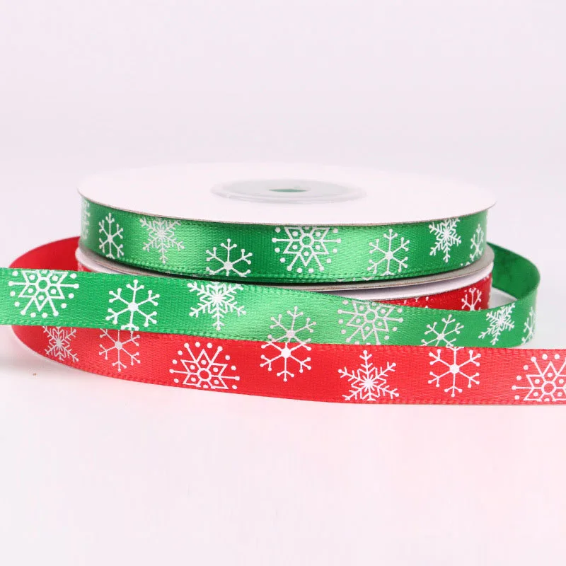 Christmas Ribbon Snowflake Printed For Handmade Craft Gift Wrapping Party Decorations | Дом и сад