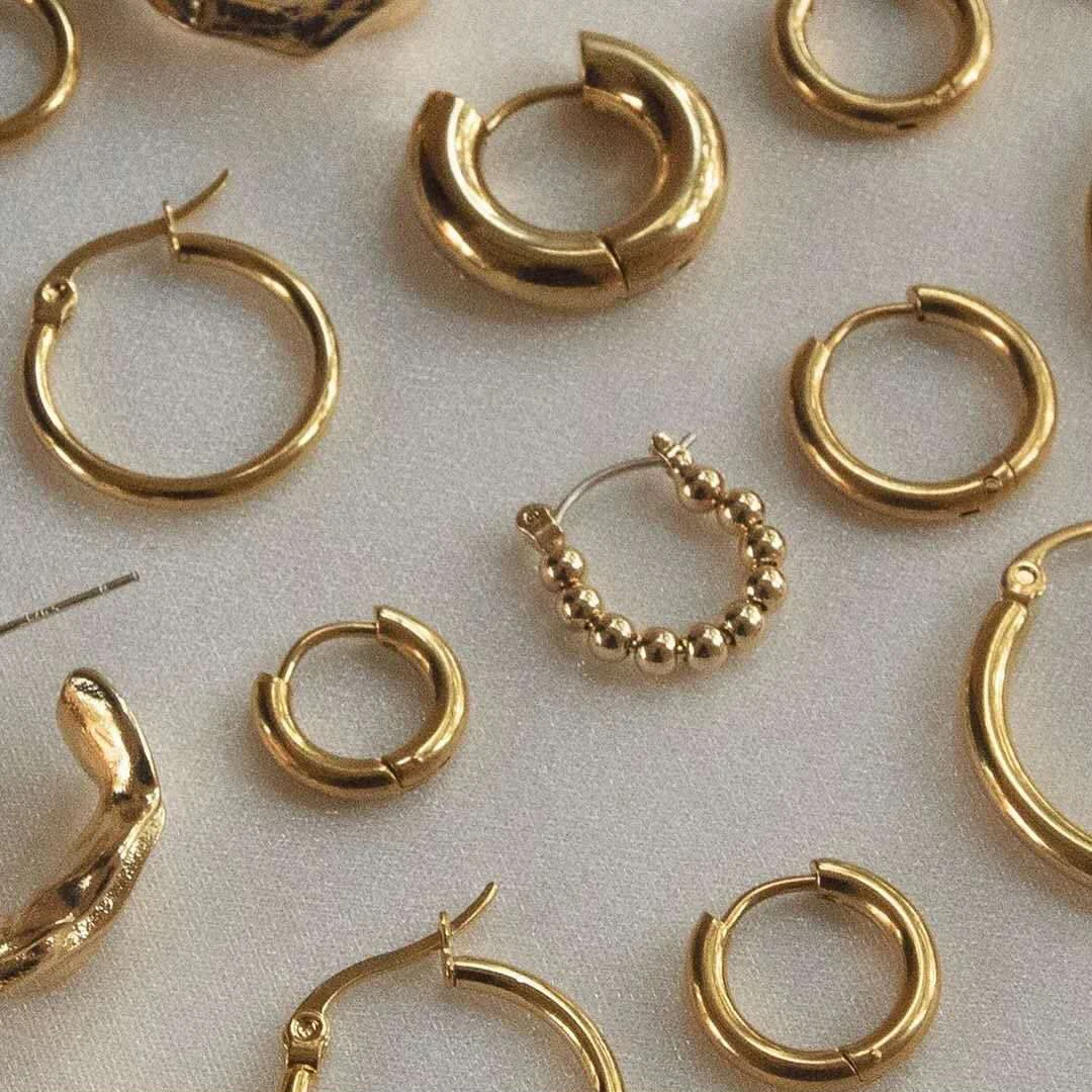 

Gold Silver Color Stainless Steel Hoop Earrings for Women Small Simple Round Circle Huggies Ear Rings Steampunk Accessories