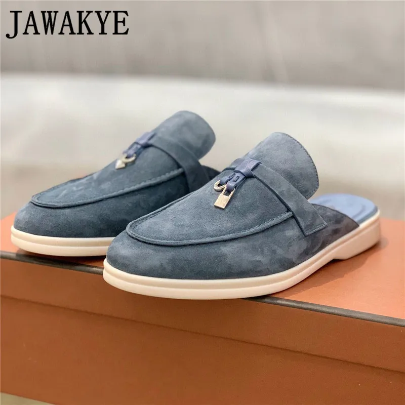 Женские замшевые шлепанцы на плоской подошве повседневные официальные лоферы с