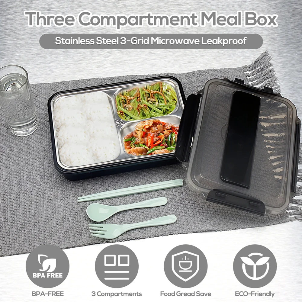 Ланч-бокс из нержавеющей стали с 3/4 ячейками герметичный контейнер для