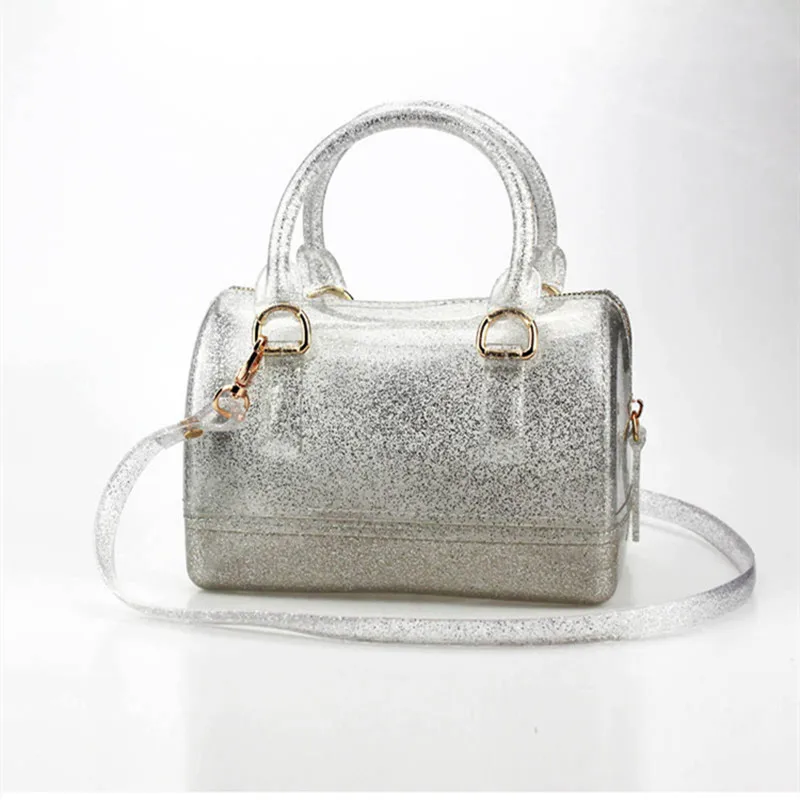 

FIRMRANCH Female Exquisite Jelly Bag Cheap Summer Shining Candy Color Waterproof Beach Mini Handbag Girl Crossbody Transparent