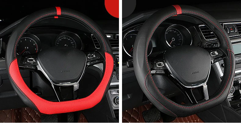 D Кольцо кожаный чехол рулевого колеса автомобиля для Volkswagen VW Golf 7 Mk7 GTI R Passat B8 Magotan Polo Jetta Scirocco
