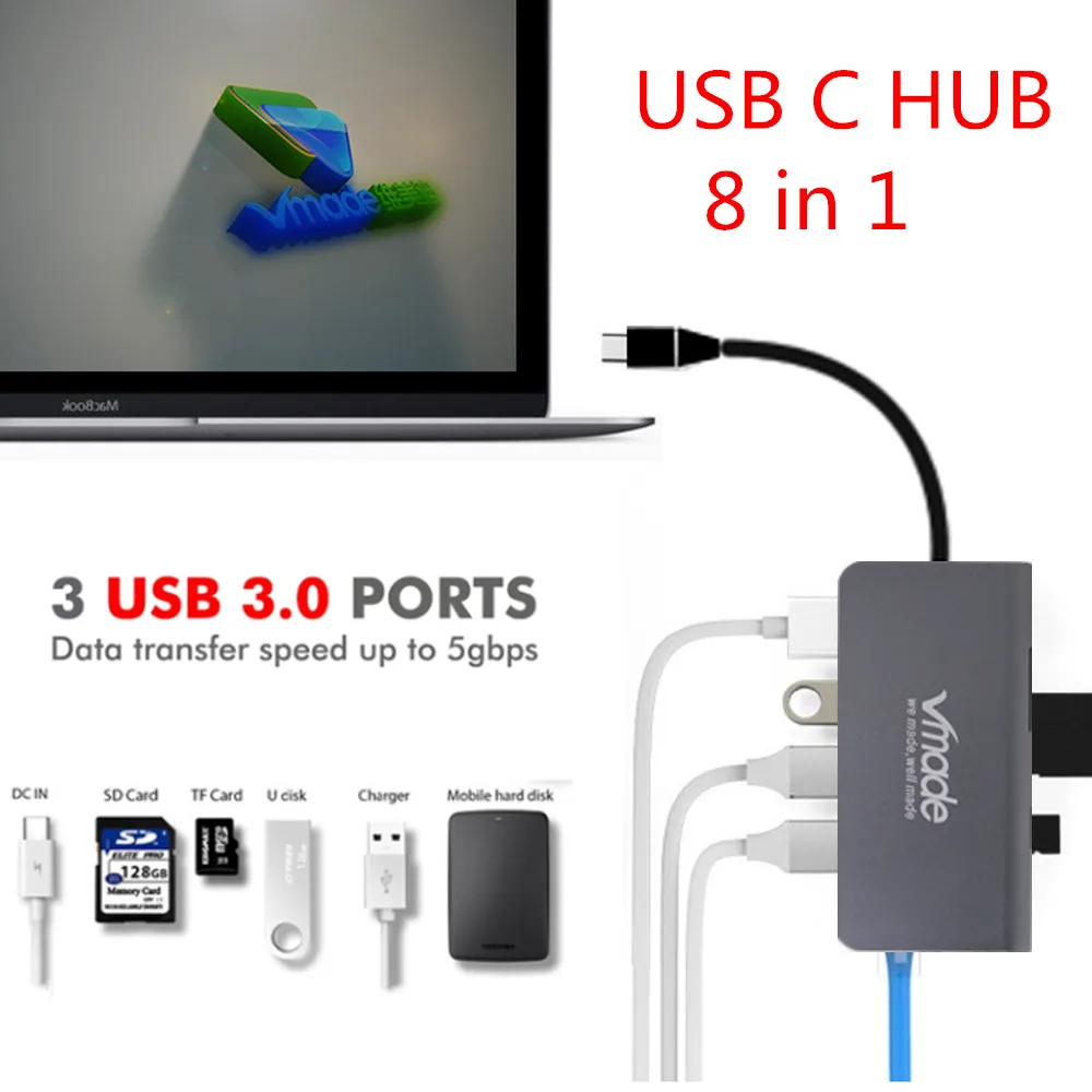 Адаптер Vmade PD Thunderbolt 3 для Apple MacBook Galaxy Huawei Matebook Pro концентратор USB 0 Type-C | Электроника