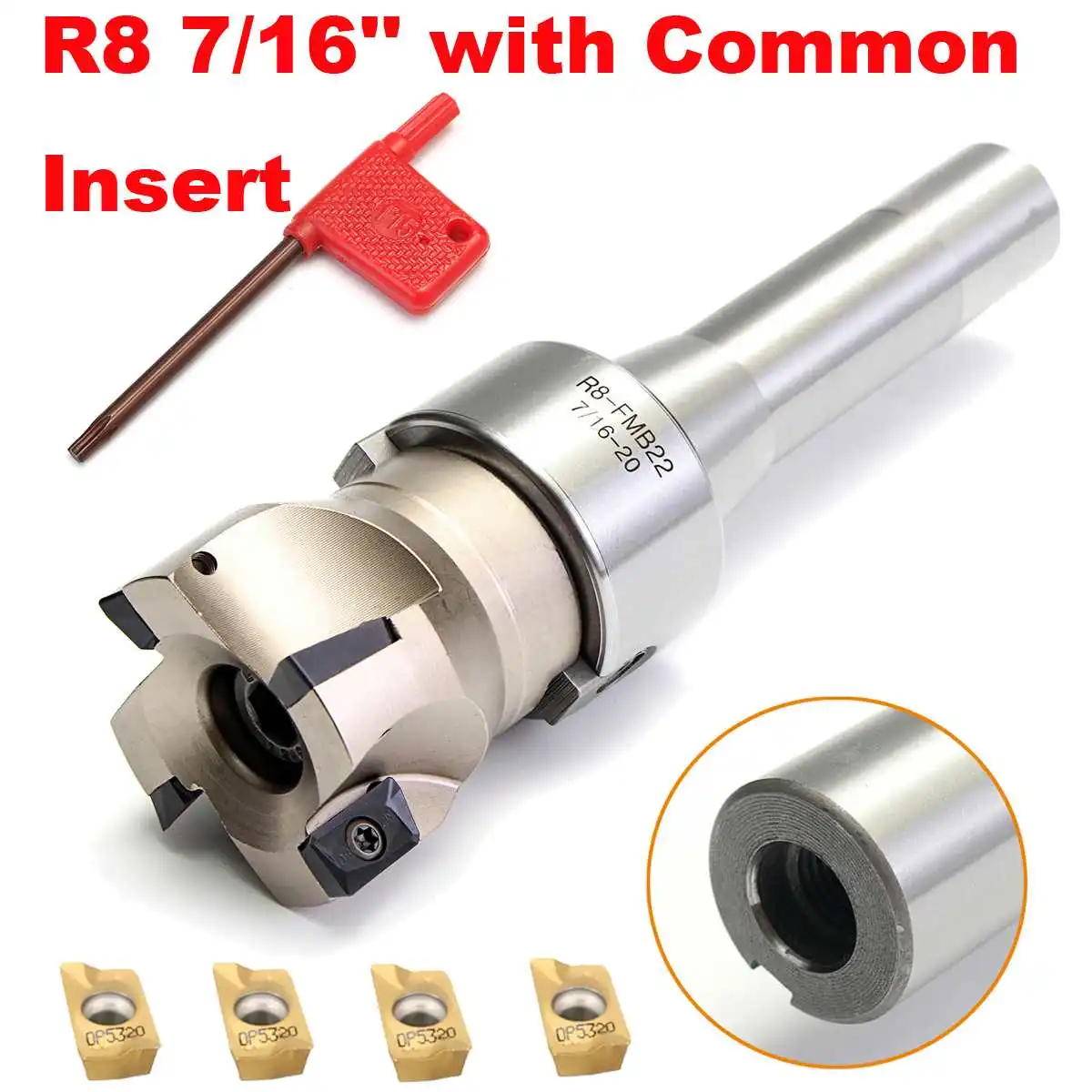 

Новинка, размеры от 90 градусов R8 FMB22 прямой хвостовик Арбор 400R торцевой фрезы с 4 шт. APMT1604 карбидные вставки, токарный инструмент