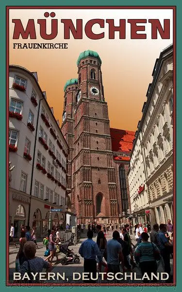 Летняя походная немецкая дорожная реклама для путешествий с красивым интерьером