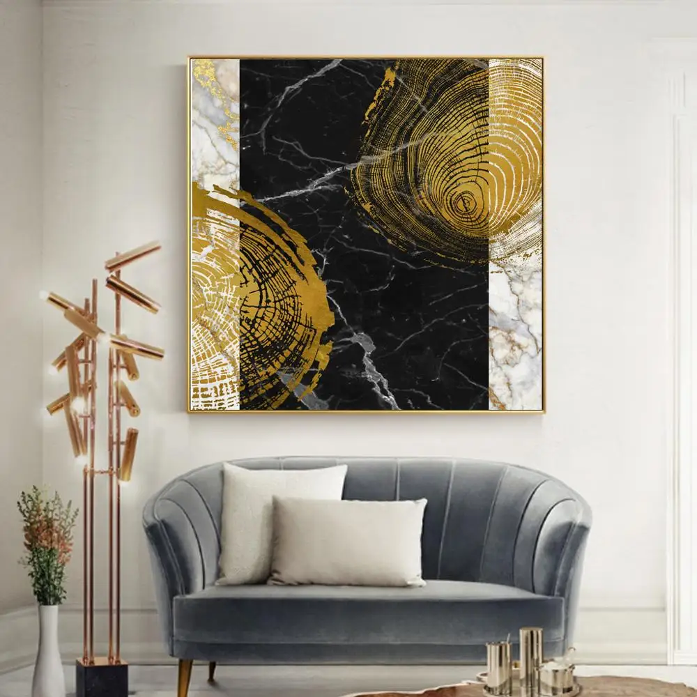 Абстрактная картина Золотые вены постер с изображением картины Постер для