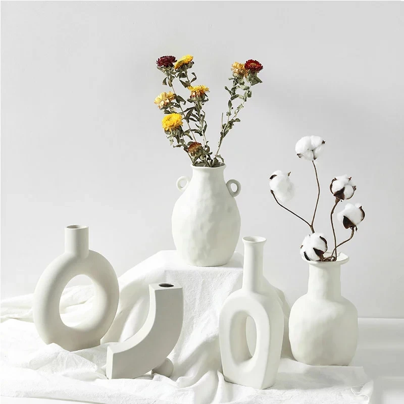 

Скандинавская керамическая ваза Ins, украшения для дома, поделки, вегетарианский керамический цветочный горшок, искусство, украшение, подарк...