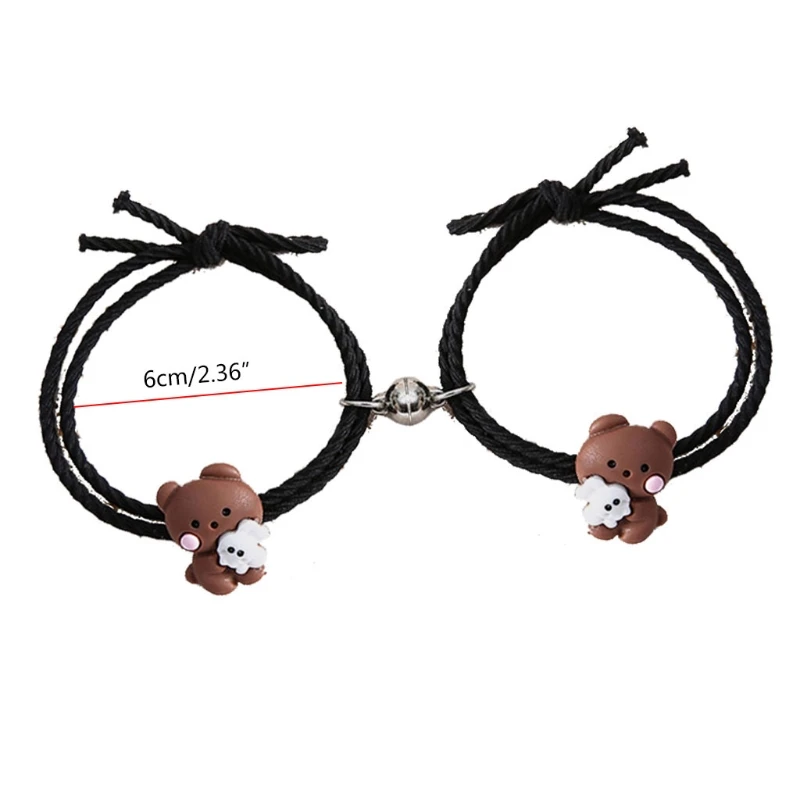 

Couples Magnetic Mutual Attraction Bracelets Vows of Eternal Love Charms Elastic Rope Jewelry Gifts Set for Lover