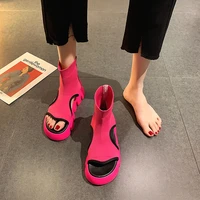 womens platform sandals summer 2021 new flip flops internet celebrity all matching trendy stretch socks roman sandals