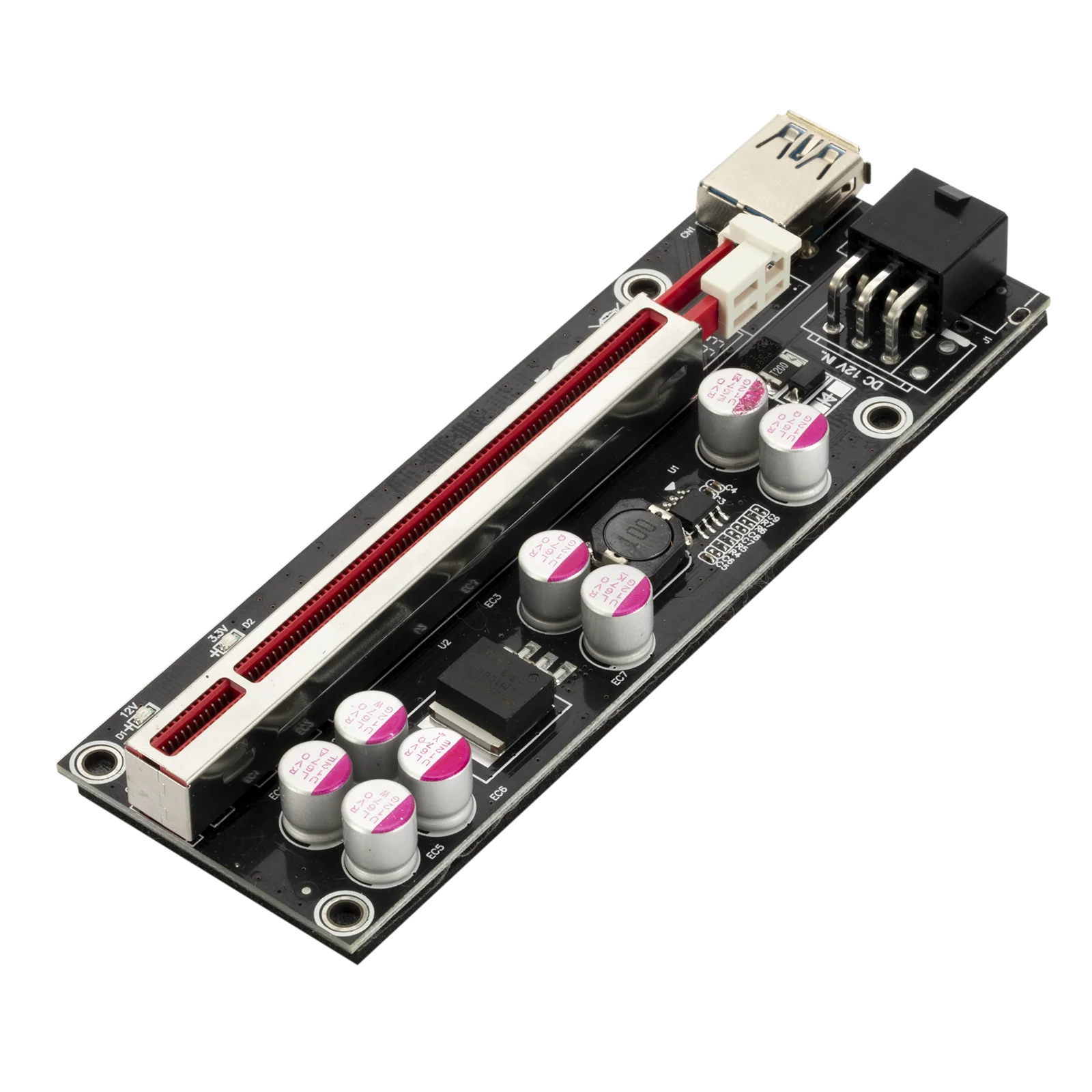 PCI-E Pcie Riser 009S PLUS Profesional Express 1X 4x 8x 16x расширитель PCI E USB 009 GPU 6Pin карта SATA 15pin для BTC Miner |
