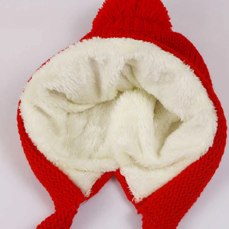 Шапка детская хлопковая осенне-зимняя плюшевая с помпоном | Детская одежда и