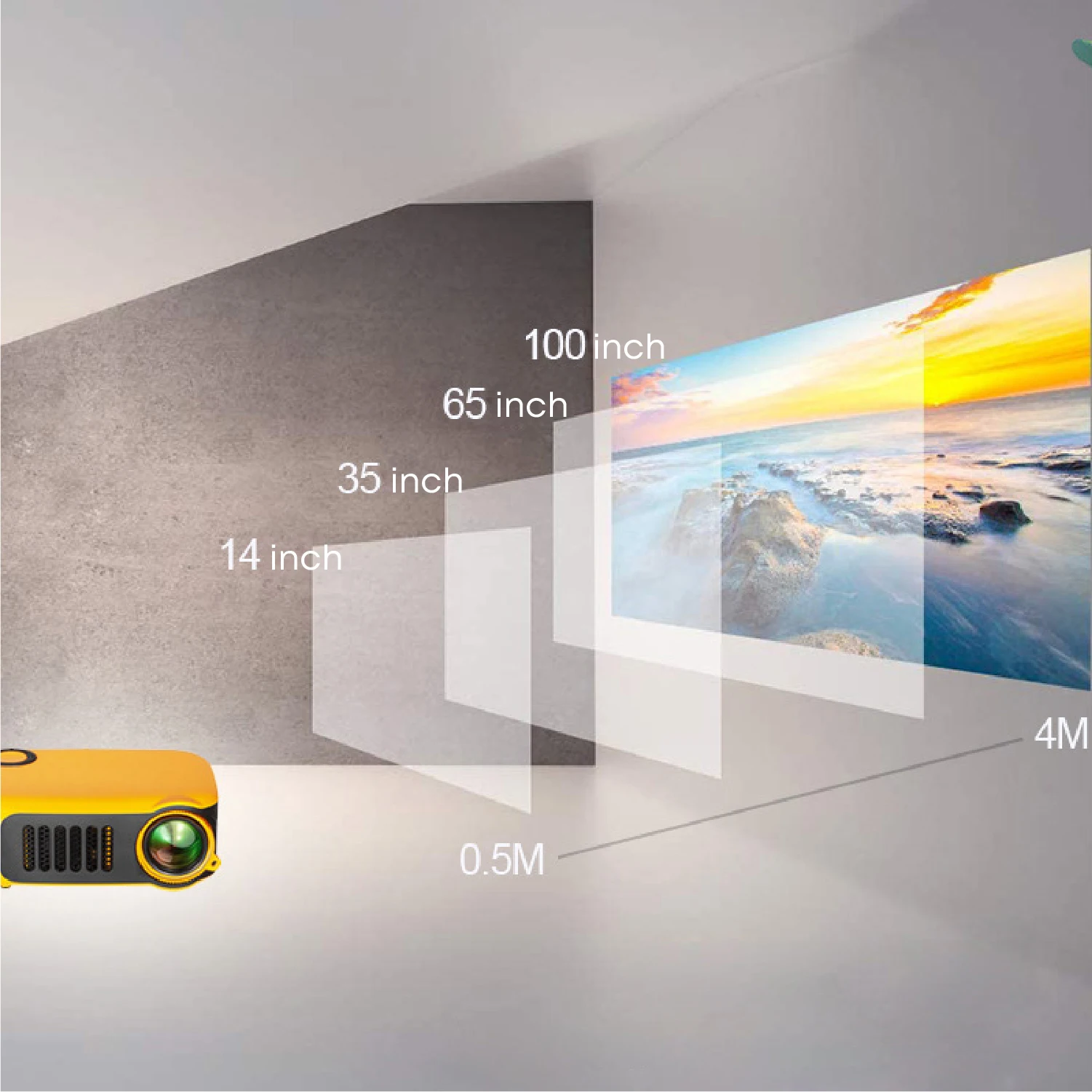 Портативный мини проектор A2000 для домашнего кинотеатра 320*240p поддержка 1080P FHD 800 лм