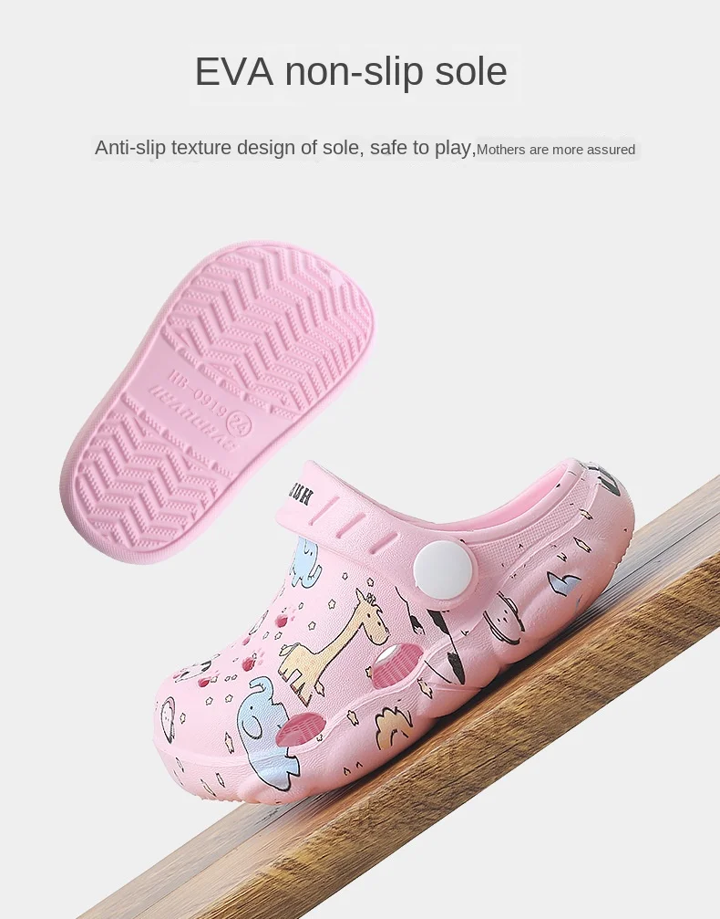 

Boys and Girls Summer Fashion Children's Cartoon Cave Shoes Antiskid Baby Slippers Beach Flip Flops Kids Toddler Sandals Soft