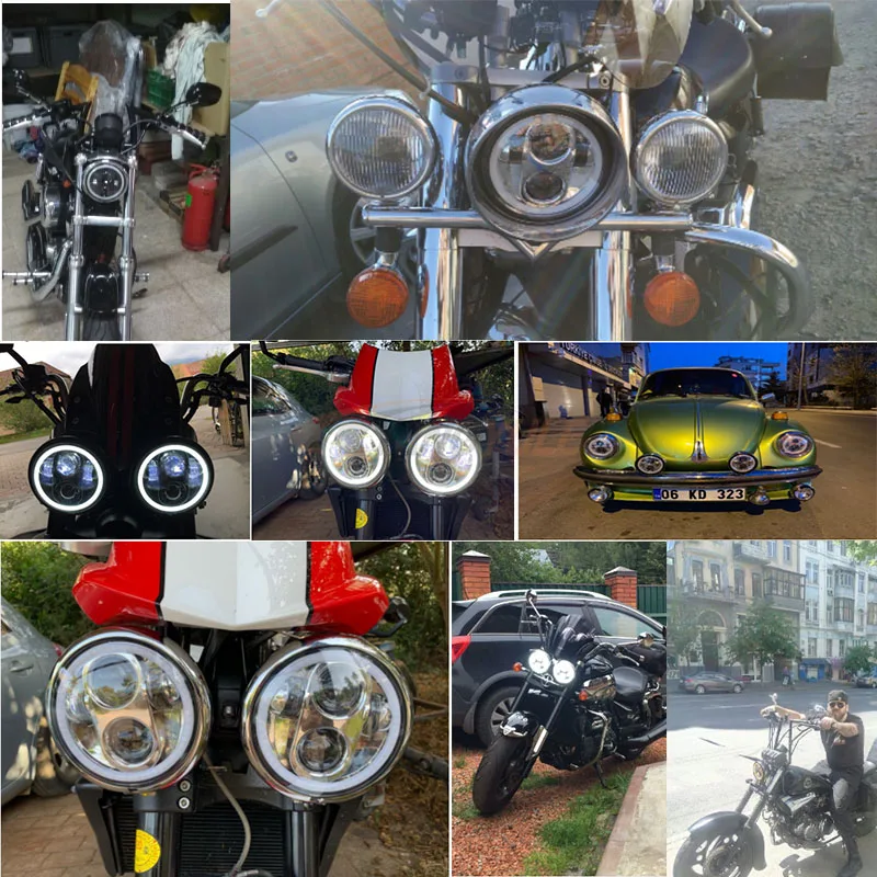 5 75 дюйма 45 Вт круглый светодиодный светильник Белый DRL желтый указатель поворота