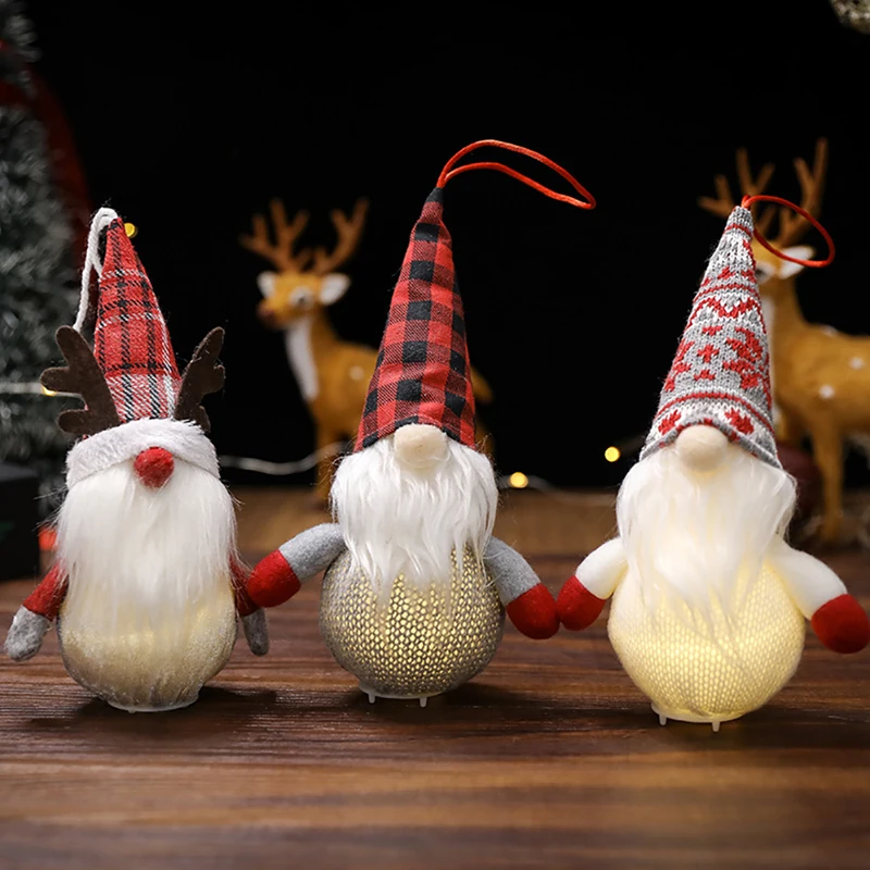 

Christmas Faceless Glow Doll Ornaments Old Man Doll Show Window Decoration Christmas Ornaments Xmas New Year Gift