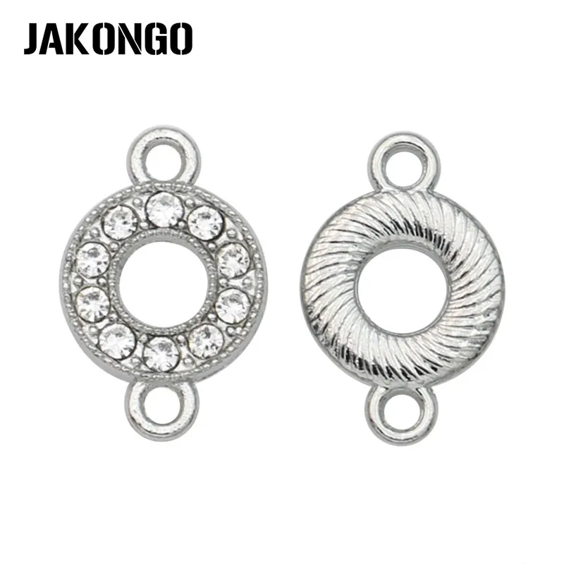 

10 шт Серебряный цвет кристалл круглые соединители для изготовления ювелирных изделий браслет ювелирные изделия фурнитура Аксессуары 13x9mm