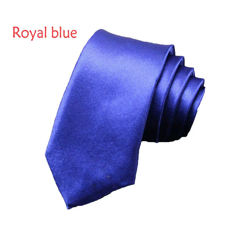 Royal blue Модные однотонные шейный галстук Для мужчин узкие галстуки классические нормальный 5 см Neckwqear черный, красный желтый Узкий Тонкий галстук-бабочка для Бизнес Вечерние - Цвет: Royal blue