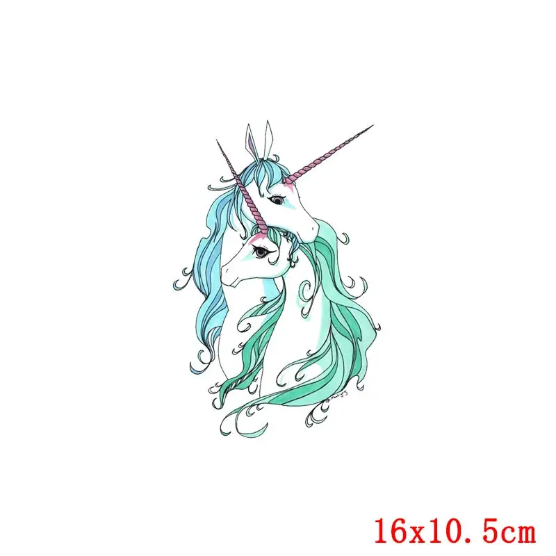 Термоклейкие наклейки для одежды с изображением единорога цветов розовых