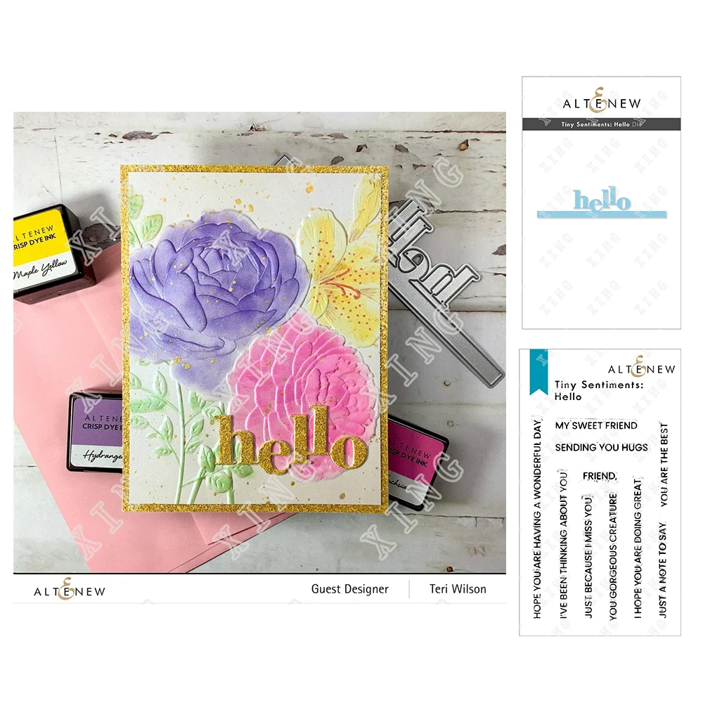 

Hot Sale Hello Metal Cutting Dies Silicone Stamps Scrapbooking New Make Photo Album Card Diy Paper Embossing Craft Supplies