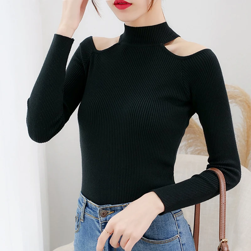 Шик Сумка полые 2020 вязаный свитер для женщин! Модное платье с О-образным вырезом