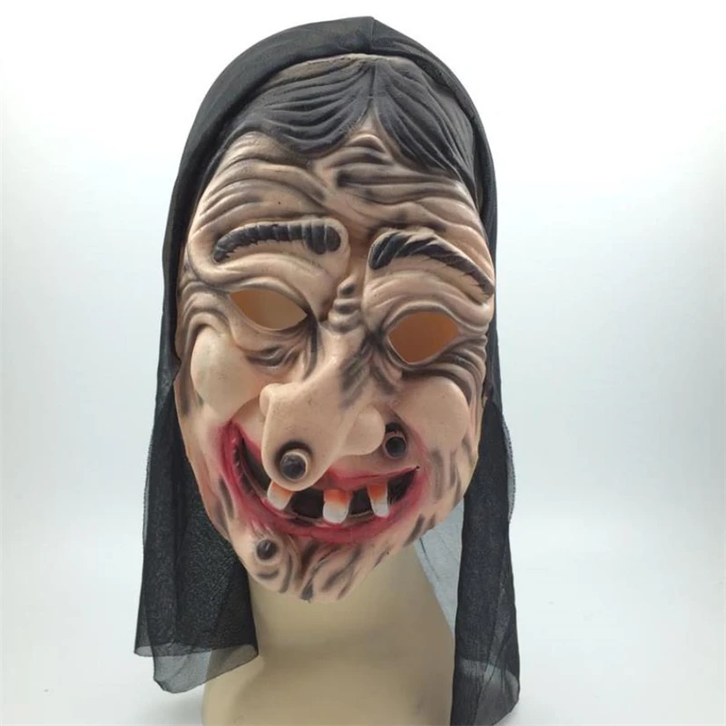 Аксессуары для видеосъемки маска Хэллоуина ужасы Witch черная латексная вечеринки