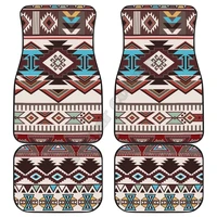 brown boho aztec car floor mats 3d printed pattern mats fit for most car anti slip cheap colorful