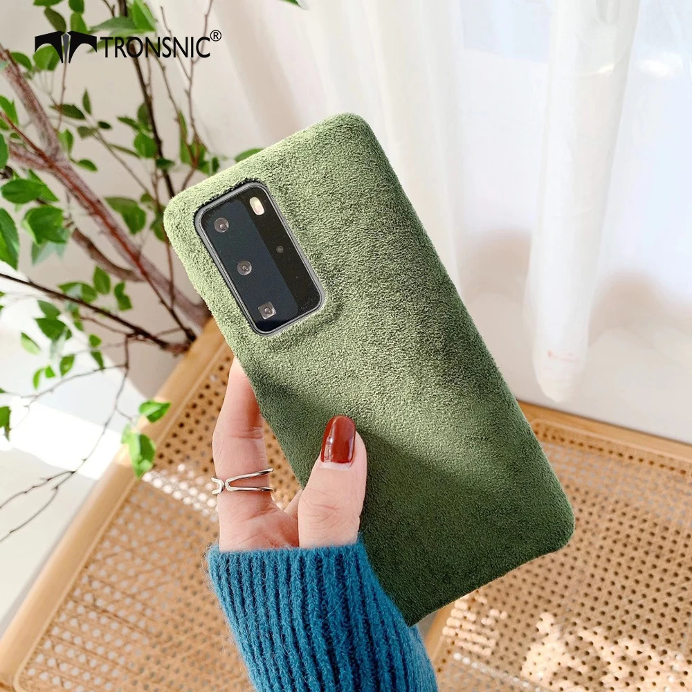 huawei pu case Velvet Green Fabric Phone Case for Huawei P30 P40 Mate 30 Pro Soft Cloth Fabric Luxury Cases for Huawei Mate 10 20 P20 Pro Cover huawei phone cover