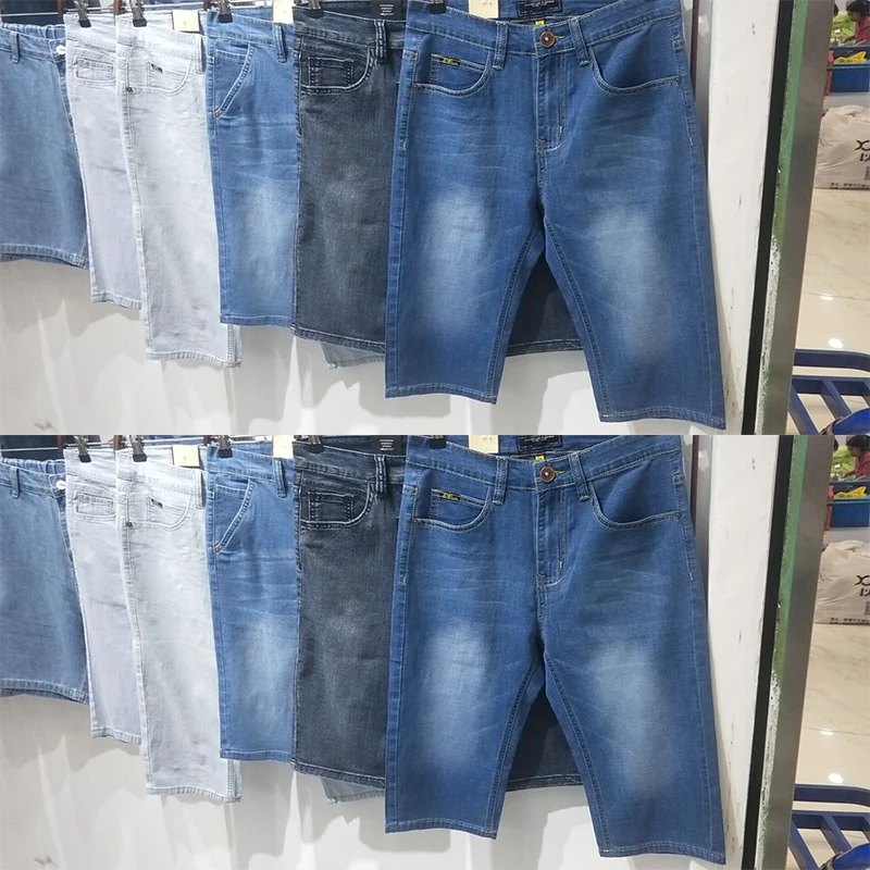 

2021 New summer Shorts Men Jeans Brand-Clothing Retro Nostalgia Denim Bermuda Short For Man Blue Jean plus Size 28-40