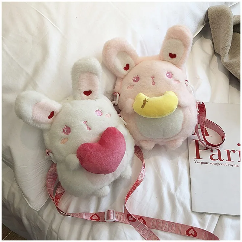 

Лолита милый кролик Новая мягкая сумка-мессенджер для сестер плюшевая сумка мультфильм Женская kawaii girl kawaii Lolita модная сумка лоли Косплей